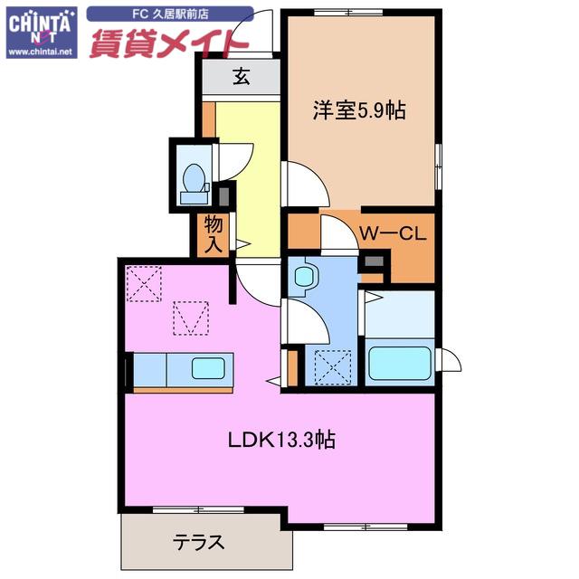 グランドステージ豊潤D(1LDK/1階)の間取り写真