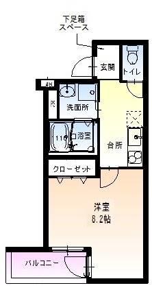 フジパレス鳳中町I番館(1K/2階)の間取り写真