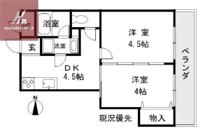 ファイブメゾン慕絵樹(2DK/2階)の間取り写真