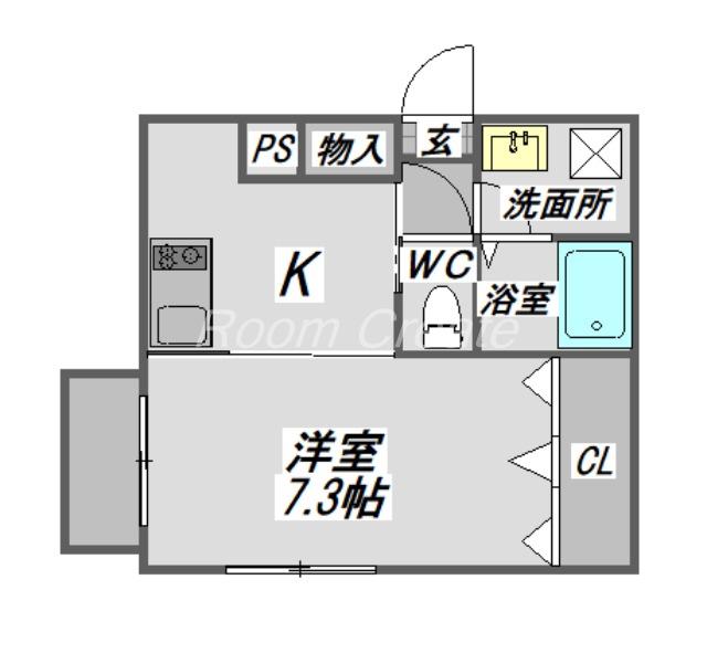 ピース・スクエア常三島(1K/4階)の間取り写真