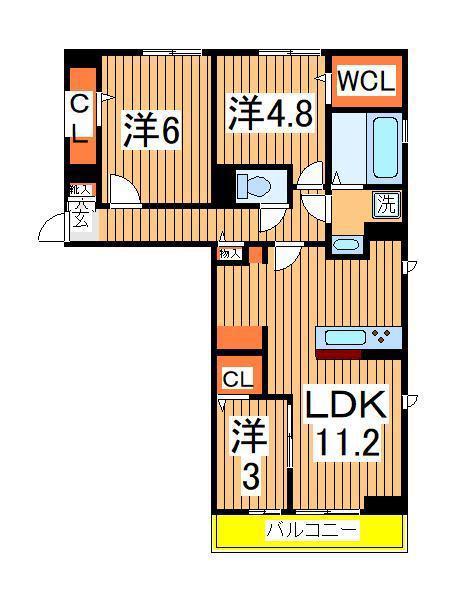 フォレストおおたか Ⅱ(3LDK/1階)の間取り写真