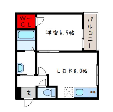 エアリーメゾンCUBE(1LDK/1階)の間取り写真