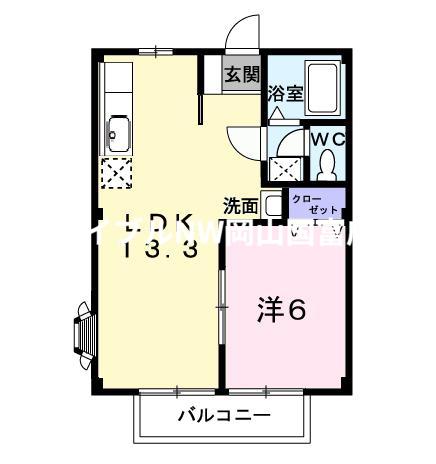 サンハイツ西浦(1LDK/1階)の間取り写真