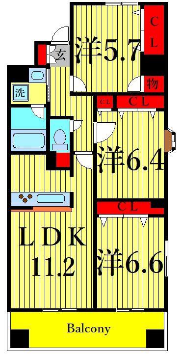 コトヒルズ(3LDK/7階)の間取り写真