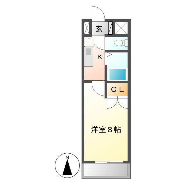 セントラルコート八田(1K/3階)の間取り写真