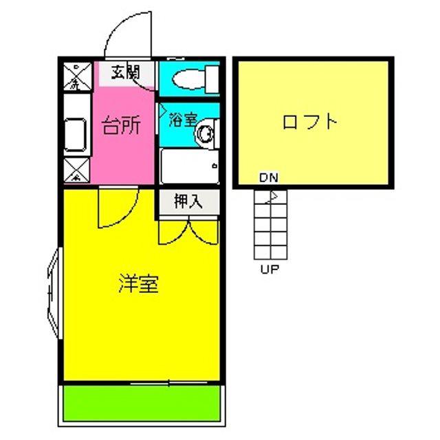 フラット大楠(1K/2階)の間取り写真