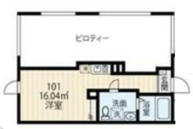 フィオーレ蒲田(ワンルーム/1階)の間取り写真