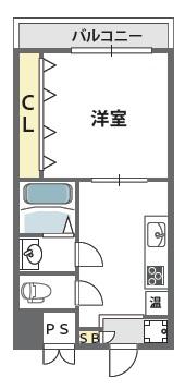 新深江池田マンション(1DK/8階)の間取り写真