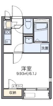 ジョイアゼリアII(1K/2階)の間取り写真