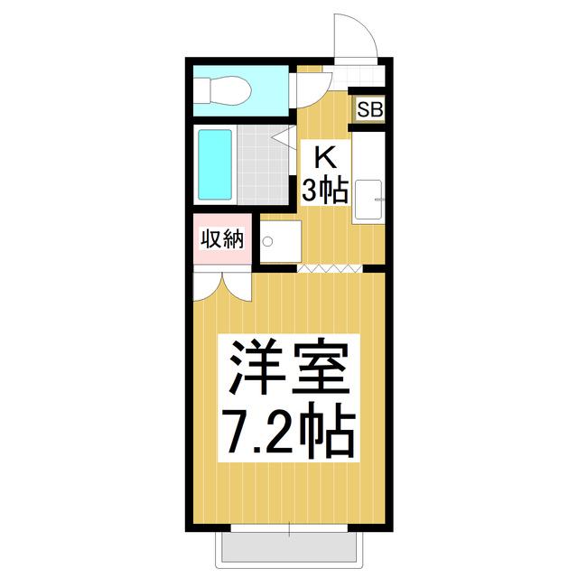 ドムス三輪 西館(1K/2階)の間取り写真