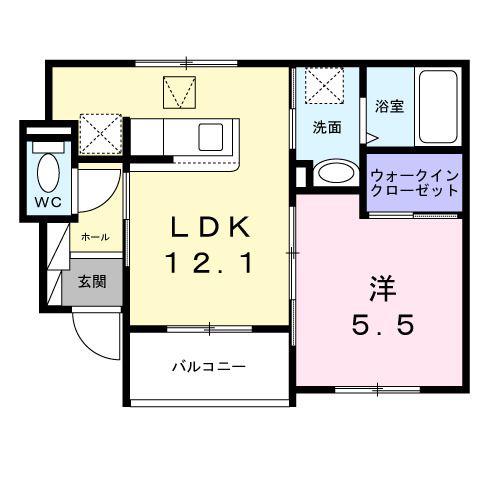 ル・ラパン・ドゥ・ラヴィーヌ(1LDK/1階)の間取り写真