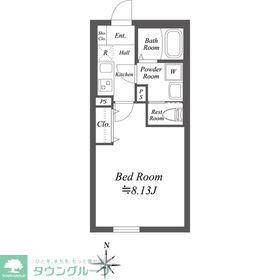 SOLASIA RESIDENCE世田谷代田(1K/2階)の間取り写真