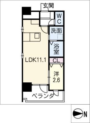 アルファパル久屋南(1LDK/10階)の間取り写真