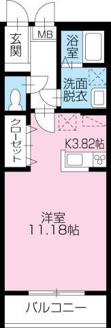 アーチレジデンス(1K/3階)の間取り写真