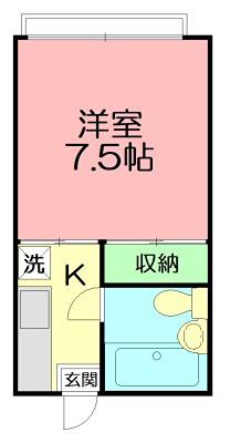 レジデンス永山(1K/2階)の間取り写真