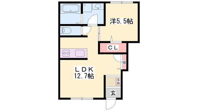メイプルハイムA棟(1LDK/1階)の間取り写真