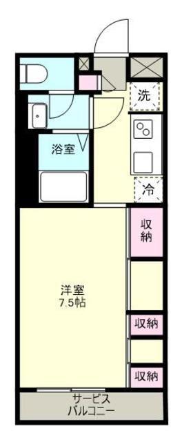 リブリ・FUKU(1K/3階)の間取り写真