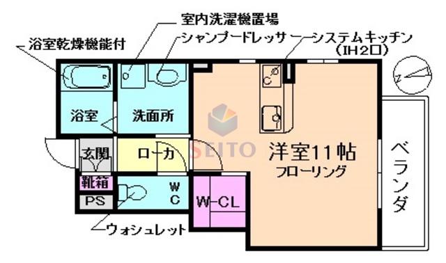 ソレイユ曽根西(ワンルーム/1階)の間取り写真