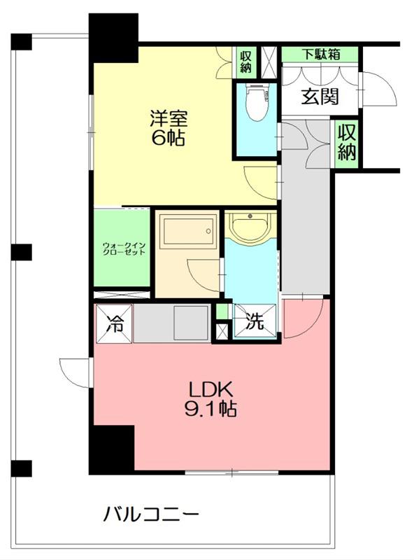リージア海老名ビナフロント(1LDK/7階)の間取り写真