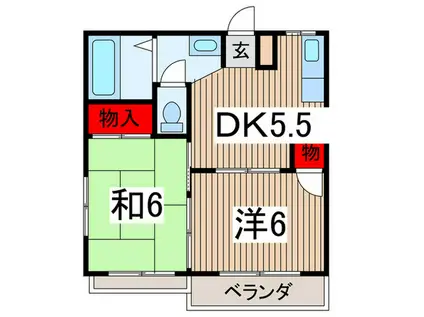 エントピア(2DK/2階)の間取り写真