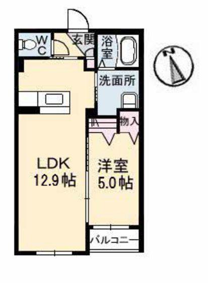 コンソラーレ壱番館(1LDK/1階)の間取り写真