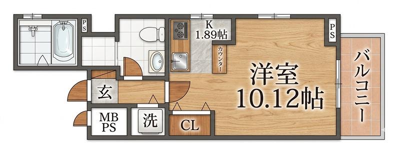 STORK RESIDENCE枚方新町(ワンルーム/3階)の間取り写真