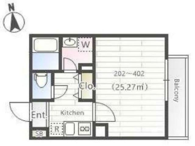 THE CLASS LUXURY RESIDENCE(1K/2階)の間取り写真