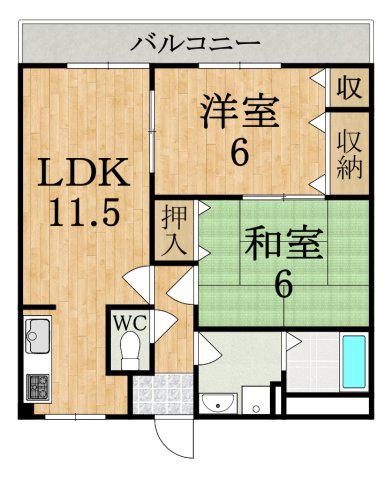 サンシャイン橿原(2LDK/1階)の間取り写真