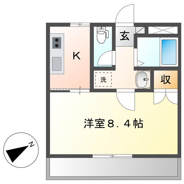 プリメール老松(1K/1階)の間取り写真