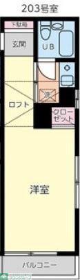 ウインド立川(ワンルーム/2階)の間取り写真