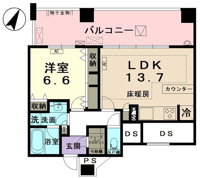 ミッドライズタワー多治見(1LDK/15階)の間取り写真