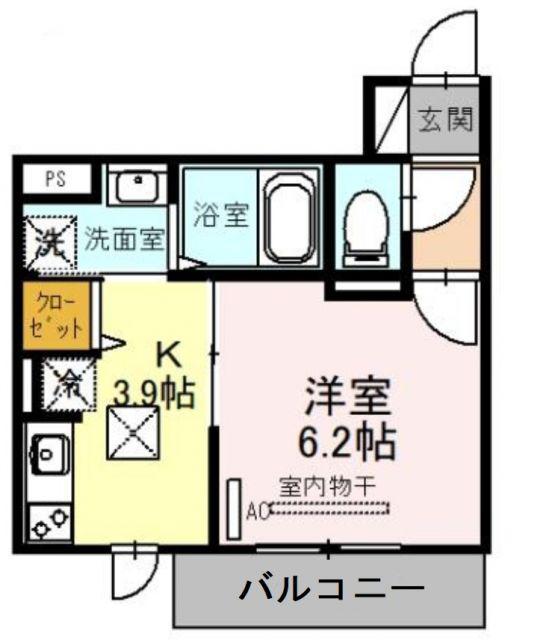 RIHITO堺東(1K/1階)の間取り写真