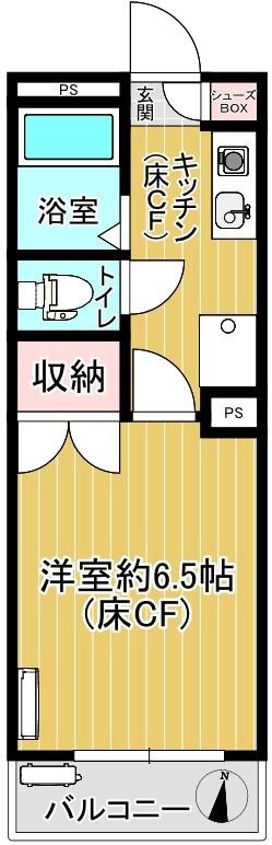 コートラフィネ(1K/2階)の間取り写真