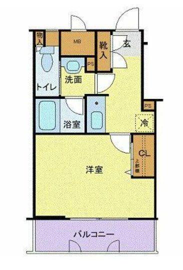 メゾン・ド・ヴィレ市ヶ谷(1K/8階)の間取り写真