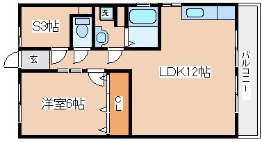 ユメノサニーハイツ(1LDK/1階)の間取り写真