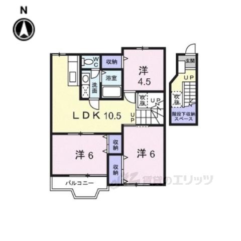 シャルマンアビテ2(3LDK/2階)の間取り写真