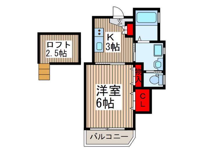 コレット(1K/3階)の間取り写真