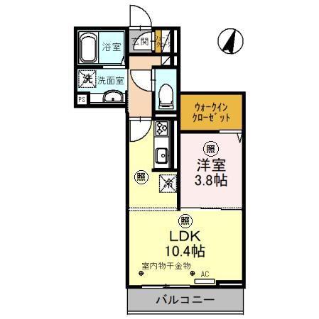 インペリアルヒルズ(1LDK/3階)の間取り写真