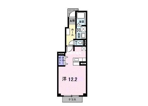 フォレストヒルズ2号館(ワンルーム/1階)の間取り写真