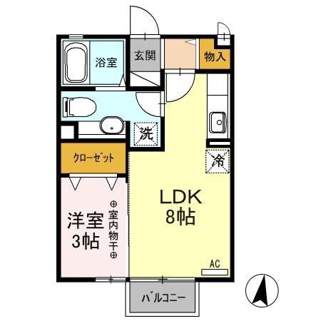 グランモア宝石台(1LDK/2階)の間取り写真
