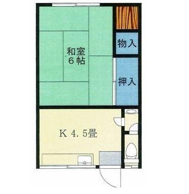 浪漫荘(1K/1階)の間取り写真
