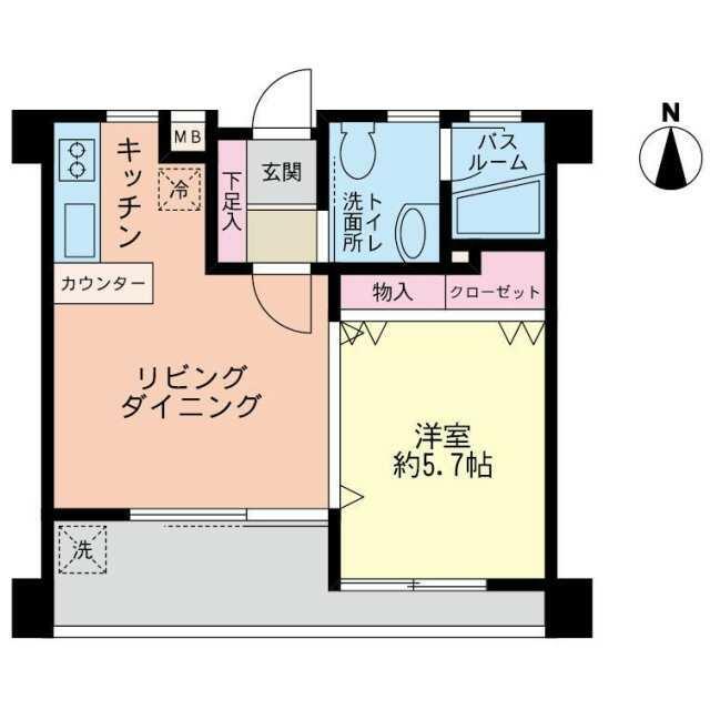 フジビューハイツ菊名弐番館(1LDK/2階)の間取り写真