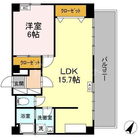 サンコービル(1LDK/3階)の間取り写真