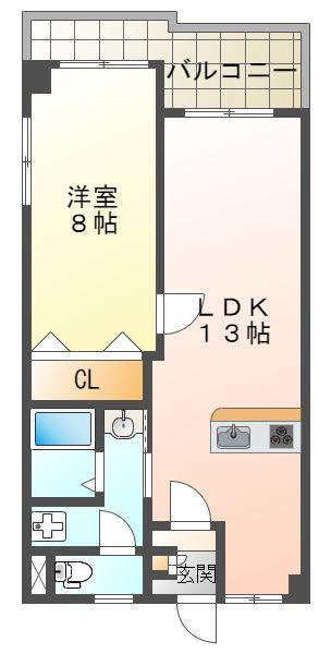 パレスタジオ(1LDK/3階)の間取り写真