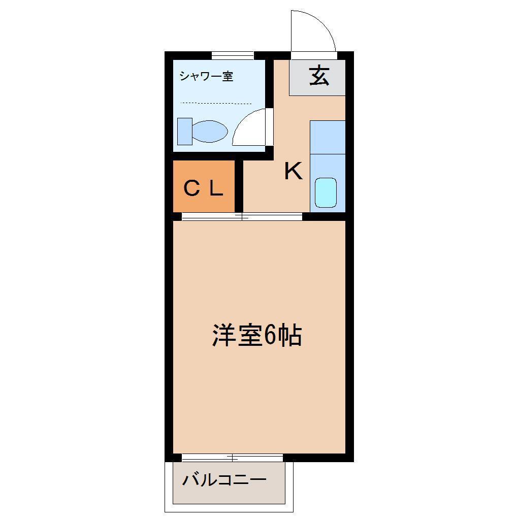 UTSUWA(1K/2階)の間取り写真