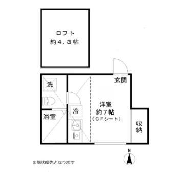 LOFTER(ワンルーム/1階)の間取り写真