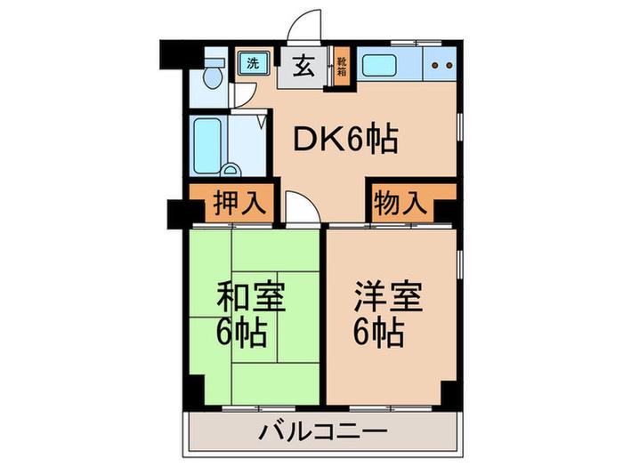 メゾン秋元3(2DK/1階)の間取り写真
