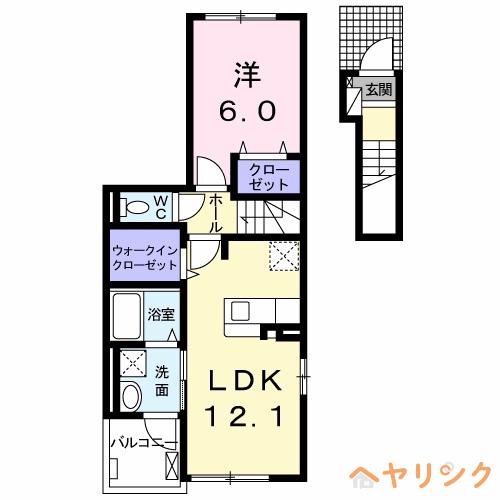 アビタシオンS(1LDK/2階)の間取り写真