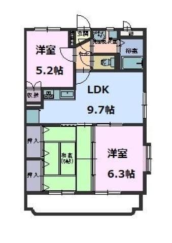 さくらマンション(3LDK/1階)の間取り写真