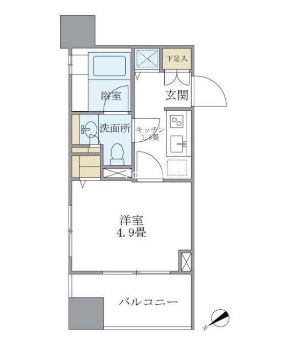 BRILLIA日本橋茅場町(1K/6階)の間取り写真